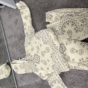 Paisley Print Hoodie and Joggers Set